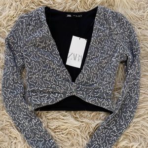 Zara sequin crop
